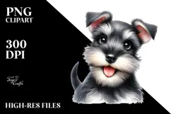 Happy Baby Miniature Schnauzer, PNG Product Image 2