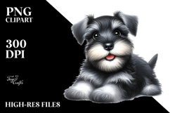 Adorable Miniature Schnauzer Puppy, PNG Product Image 2