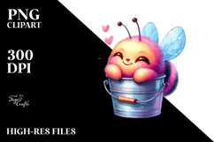 Cute Baby Bee with Bucket PNG Product Image 2