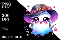 Funny Chibi-Style Cute Ghost PNG Product Image 2