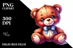 Vibrant Baby Plush Bear | Sublimation | Clipart Product Image 3