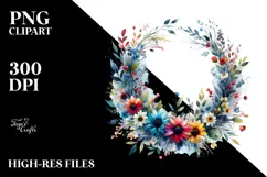 Vibrant Wreath Wild Flowers | Clipart Product Image 2