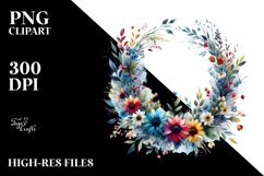 Vibrant Wreath Wild Flowers | Clipart Product Image 3