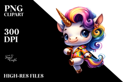 Cute Unicorn with Retro Haircut PNG Product Image 2