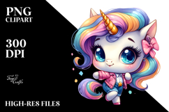 Cute Unicorn with Retro Haircut PNG Product Image 2