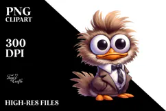 Cartoony Bird with Bow Tie, Transparent PNG Product Image 2