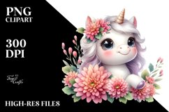 Cute Baby Unicorn Smiling | Sublimation Clipart Product Image 1