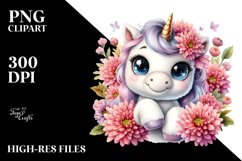 Cute Baby Unicorn Smiling | Sublimation Clipart Product Image 1
