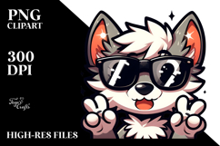 Playful Wolf with Oversized Sunglasses Product Image 2