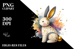 Colorful Wooden Bunny PNG Product Image 2