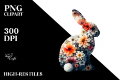 Bunny Made of Abstract Flower Silhouettes Creative View from Product Image 2