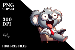 Silly Cartoon Koala Casually Sitting PNG Product Image 2
