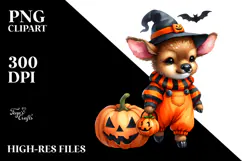 Cute Baby Elk Halloween Scene | Sublimation | Clipart. Product Image 2