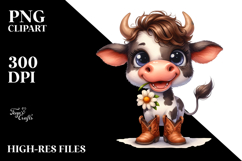 Happy Expressive Baby Cow | Clipart Product Image 2