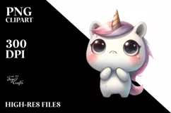 Funny Expressive Unicorn, Transparent PNG Product Image 3