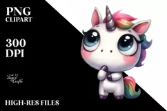 Funny Expressive Unicorn, Transparent PNG Product Image 1