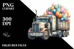 Vintage Semi Truck Balloons Product Image 3