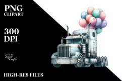 Vintage Semi Truck Balloons Product Image 3