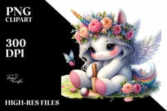 Cute Baby Unicorn Cricket | Sublimation | Clipart Product Image 3