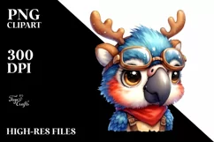 Expressive Baby Watercolor Macaw, Vibrant Colors PNG Product Image 1