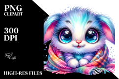 Vibrant Watercolor Bunny with Blanket, Transparent PNG Product Image 2
