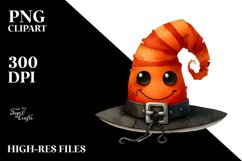 Funny Watercolor Halloween Hat Sublimation Clipart Product Image 1