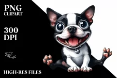 Funny Boston Terrier Popping Eyes | Sublimation | Clipart Product Image 1
