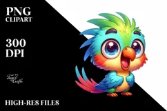 Cute Baby Parrot Smiling | Sublimation Clipart Product Image 1