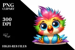 Colorful Small Baby Parrot | Sublimation | Clipart Product Image 1