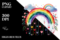 Colorful Rainbow with Hearts PNG Product Image 2