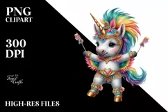 Baby Unicorn in Samba Dancer's Costume, PNG Image Product Image 1