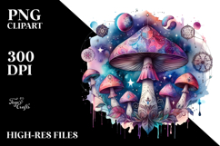 Vibrant Celestial Mushroom PNG Product Image 2