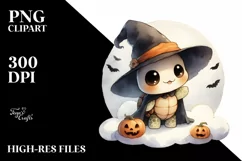 Cute Baby Turtle Halloween PNG Product Image 3