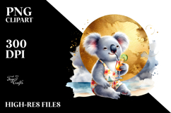 Koala with Cocktail PNG Product Image 2