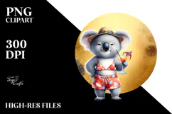 Koala in Beachwear, High-Res PNG Product Image 2