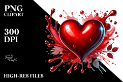 Glossy Heart on Splashy Background Product Image 2