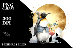 Penguin with Cocktail PNG Product Image 2