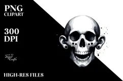 Washed Watercolor Skull, High-Res PNG Product Image 2