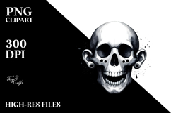 Washed Watercolor Skull, High-Res PNG Product Image 2