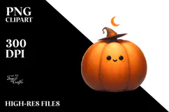 Funny Pumpkin Digital Painting PNG Product Image 2