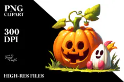 Funny Digital Pumpkin Image, Transparent PNG Product Image 2
