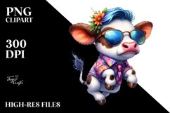 Contempt Cow with Cool Haircut, PNG Product Image 3