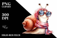 Washed Watercolor Funny Cute Snail with Silk Scarf | Product Image 3