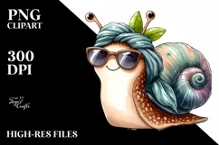 Washed Watercolor Funny Cute Snail with Silk Scarf | Product Image 1