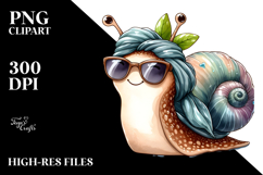 Washed Watercolor Funny Cute Snail with Silk Scarf | Product Image 2
