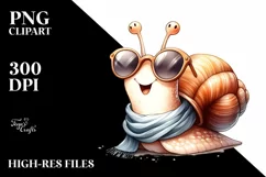 Washed Watercolor Funny Cute Snail with Silk Scarf | Product Image 3