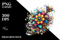 Colorful Colorful Flower Clipart Product Image 1