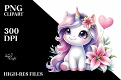 Smiling Babyunicorn Lily | Sublimation | Clipart Product Image 3