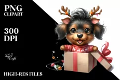 Expressive Baby Watercolor Dachshund, Crazy Haircut PNG Product Image 1