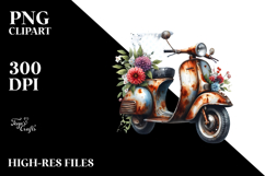 Vintage Rusted Scooter PNG Product Image 2